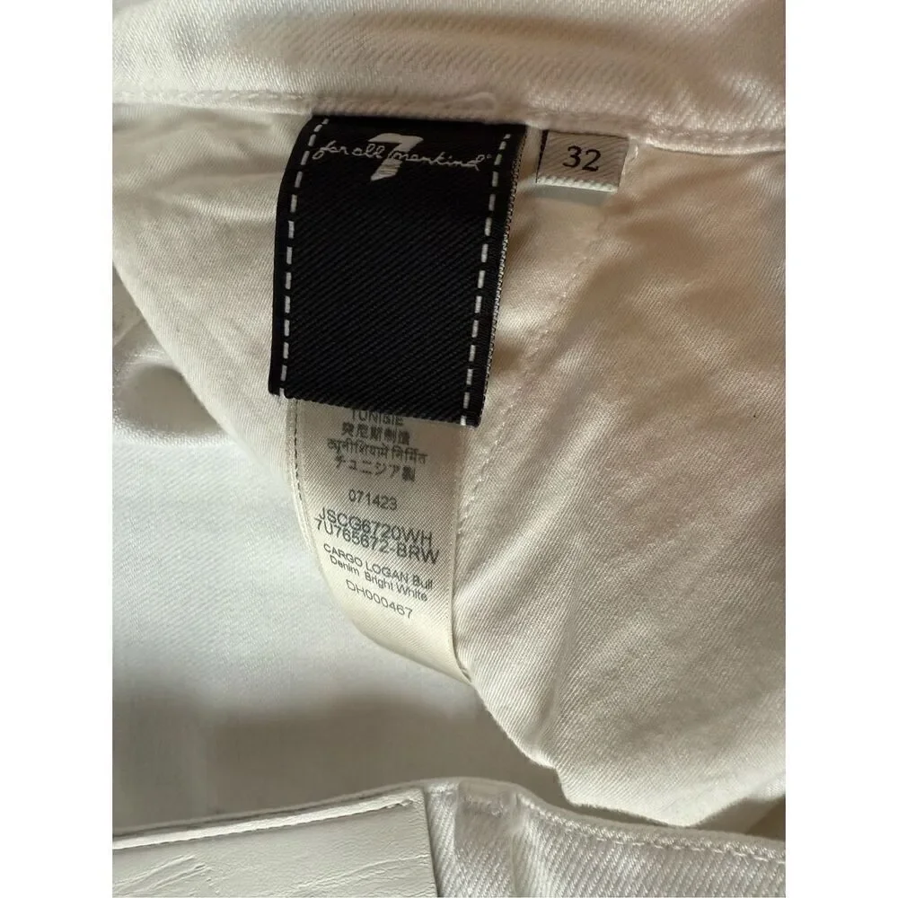7 For All Mankind Logan High-Rise Cargo straight-leg Jeans In Bright White